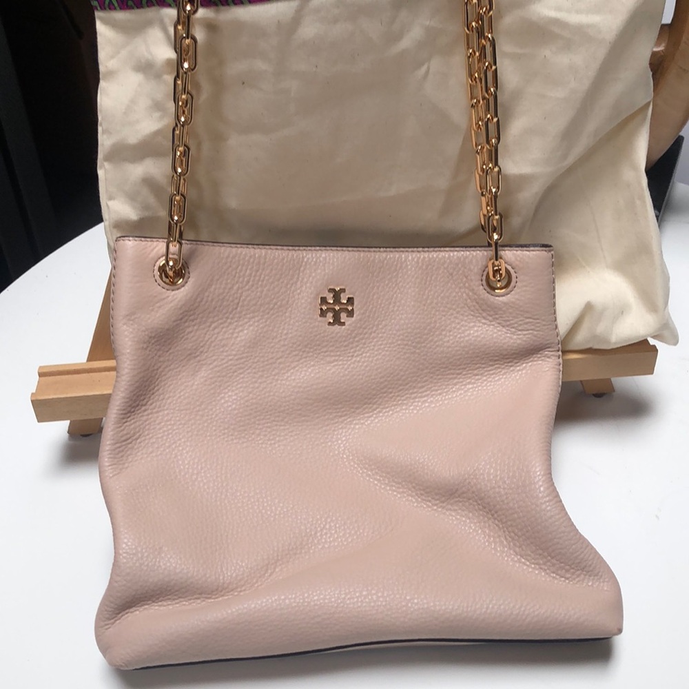 Tory Burch Creamy Pink Leather Shoulder Bag